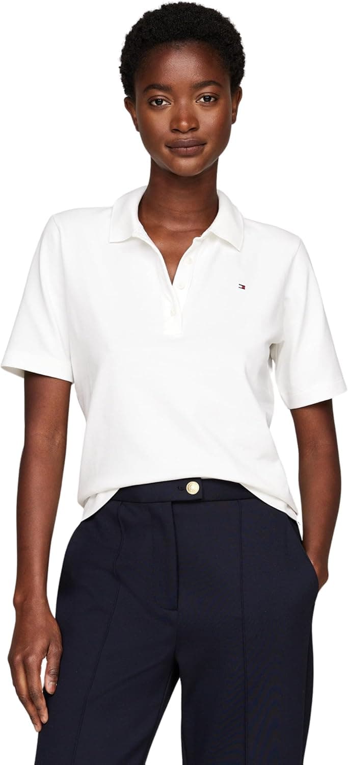 Tommy Hilfiger Polo de manga curta para mulher regular Fit