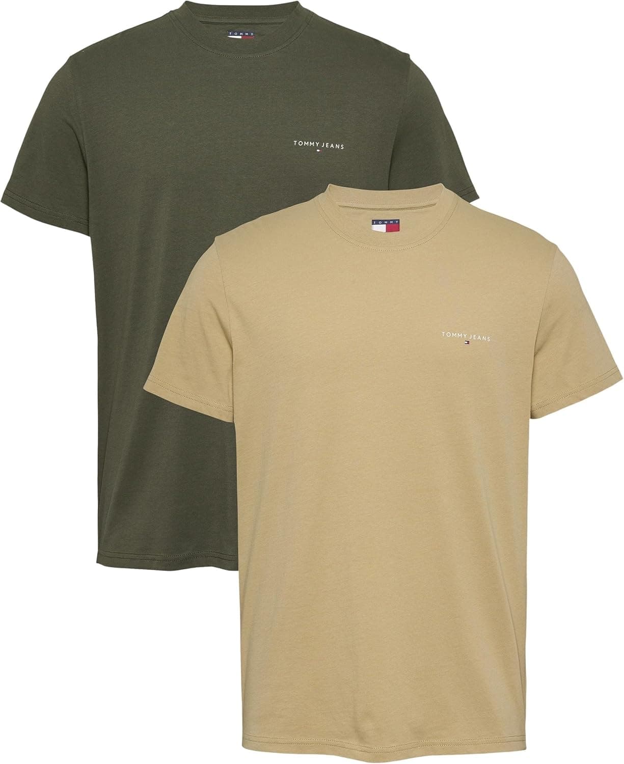 Tommy Jeans T-shirts de manga curta para homem, pack de 2