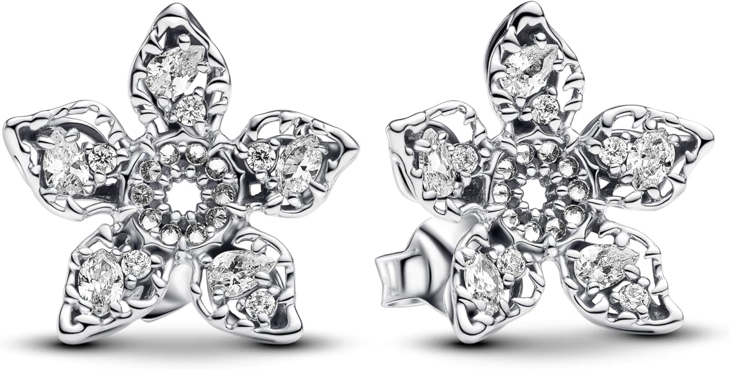 Pandora Stranger Things 293573C01 - Brincos em prata de lei com zircónio, prateado, prata de lei, zircônia cúbica, Prata esterlina, Zircônia cúbica