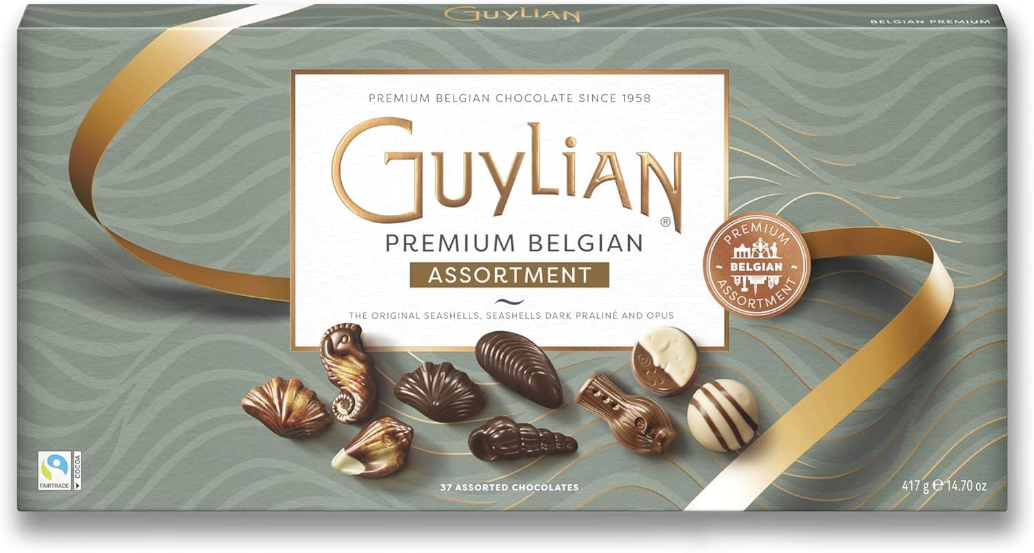 Guylian Chocolate belga, coleção de mini bombões, inclui paliné, 37 unidades por embalagem, 417 g