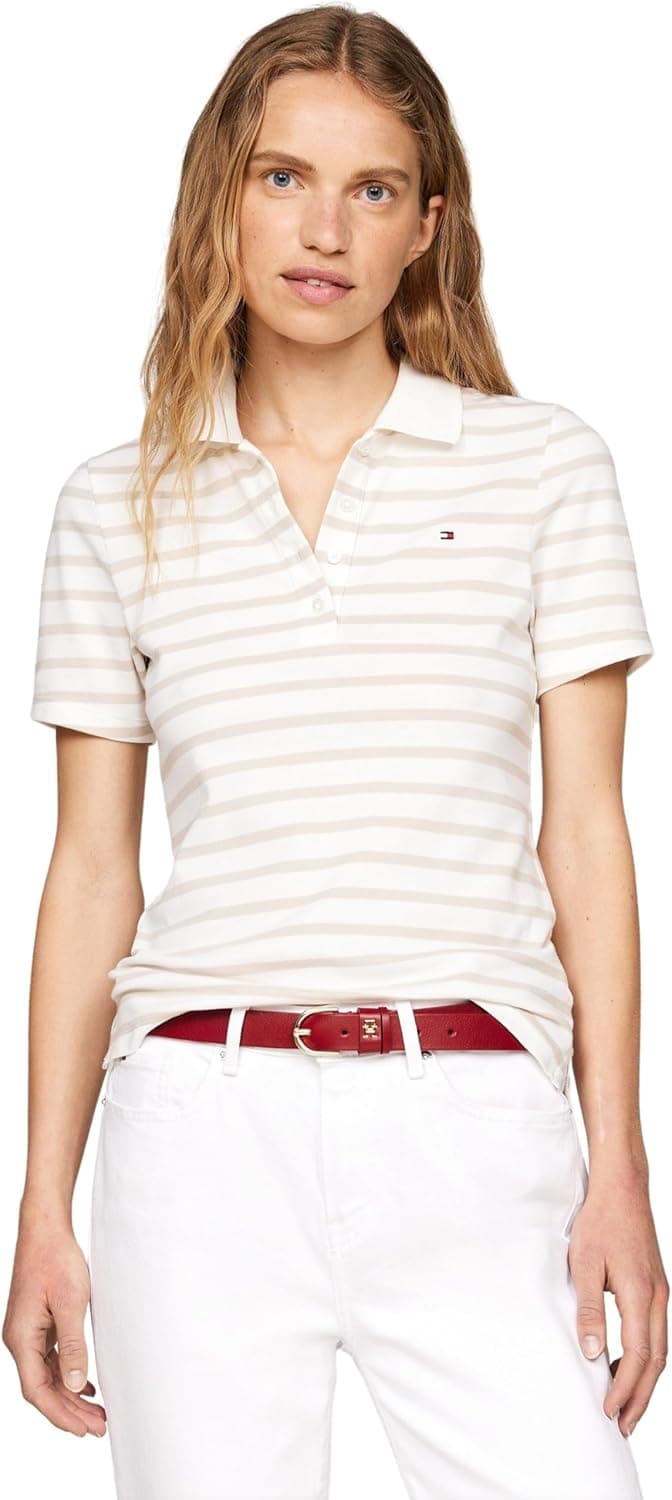Tommy Hilfiger Polo para mulher Stripe Slim Fit