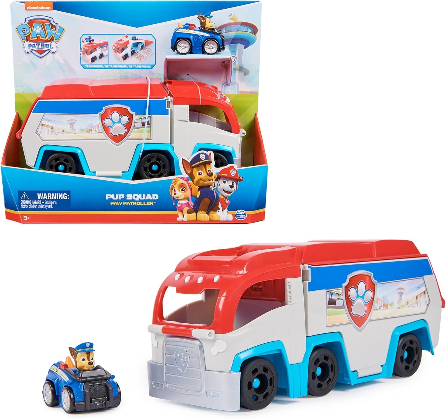 Patrulha Canina - Pack carro Pup Squad Paw PATROLLER TRANSFORMÁVEL e veículo com figura Chase - Patrulha Canina brinquedos - 6069338 - brinquedos crianças 3 anos - presente criança 3 anos +