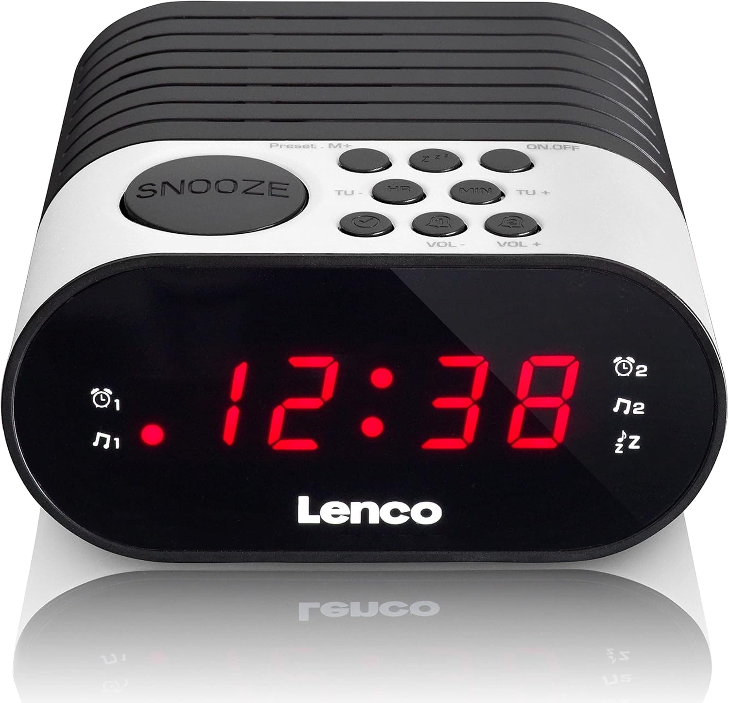 Lenco CR-07 Cor branco rádio relógio