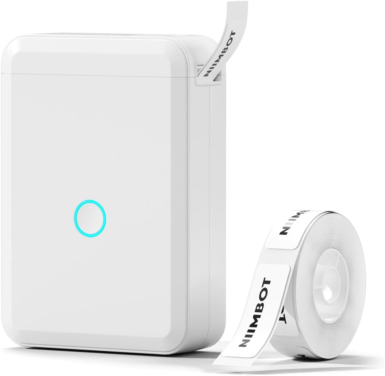 NIIMBOT D110 Etiquetadora, impressora térmica pequena com etiquetas de 15 x 30 mm, impressora portátil, conexão Bluetooth, branco