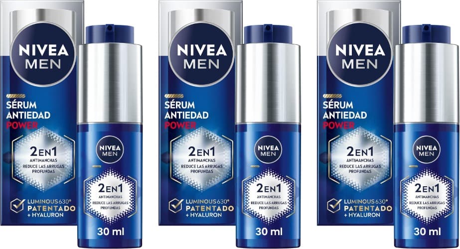 NIVEA MEN POWER Serum anti-envelhecimento 2 em 1 antimanchas e anti-rugas, 30 ml x 3