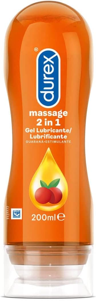 Durex Play Massage gel lubrificante 2 em 1, gel de massagem e lubrificante com guaraná 200 ml
