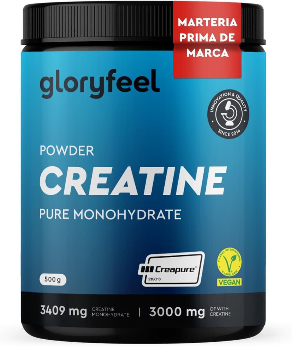 Creatina mono-hidratada 500 g (Creapure®) - Pó micronizado 99,99% puro - 147 porções de creatina mono-hidratada, 3409 mg por dia, Matéria-prima de primeira qualidade da Alemanha - sem aditivos