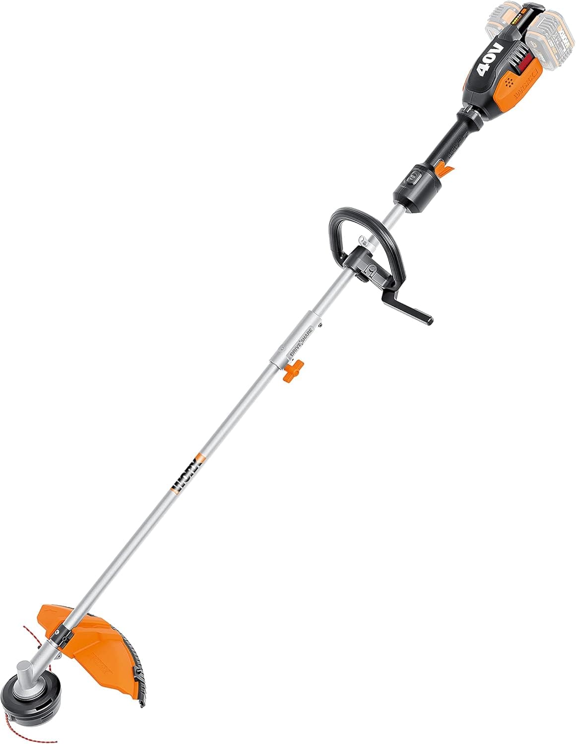 WORX Cortabordes e roçadora a bateria 40 V máximo (2 x 20 V) WORX | WG186E.92 | PowerShare | Não inclui bateria nem carregador | Possibilidade de encaixar acessórios de serra de corrente e escova
