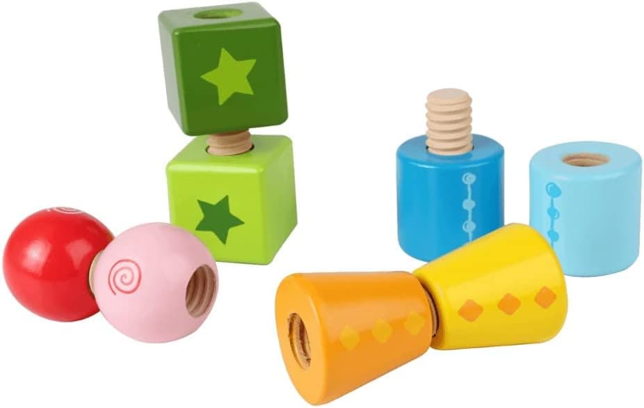 Hape Empilhar e enroscar formas | brinquedo educativo de madeira | Desenvolvimento de moricidade e reconhecimento de maneiras, a partir de 18 meses