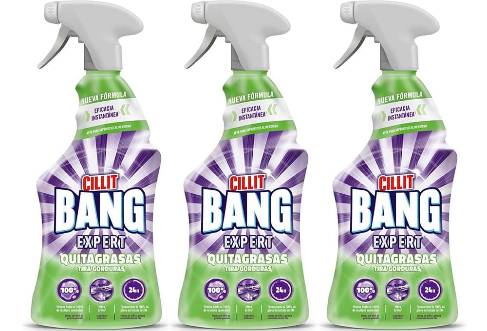 Cillit Bang Removedor de gordura para cozinha e exterior, formato spray - 750 ml x 3