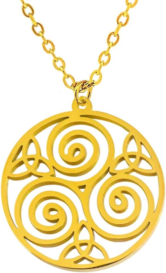 Colar Only Faith para mulheres, pingentes de aço inoxidável, nó de bruxa, amuletos, tríscele celta, selo de arcanjo. Talismã protetor