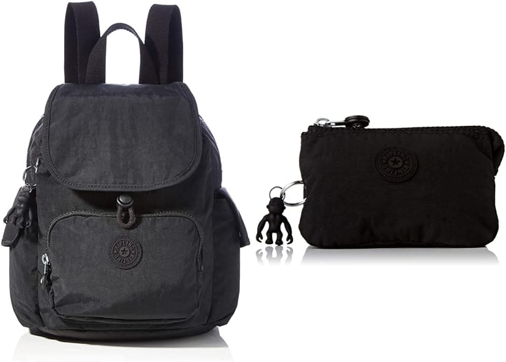 Kipling City Pack Mini | Mochila pequena preta com bolsa adicional