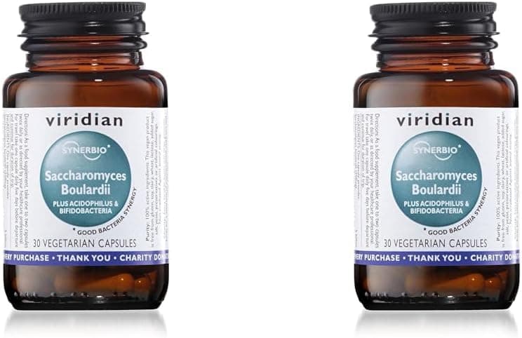 Viridian Synerbio Saccharomyces Boulardii, 30 cápsulas, 2 embalagens