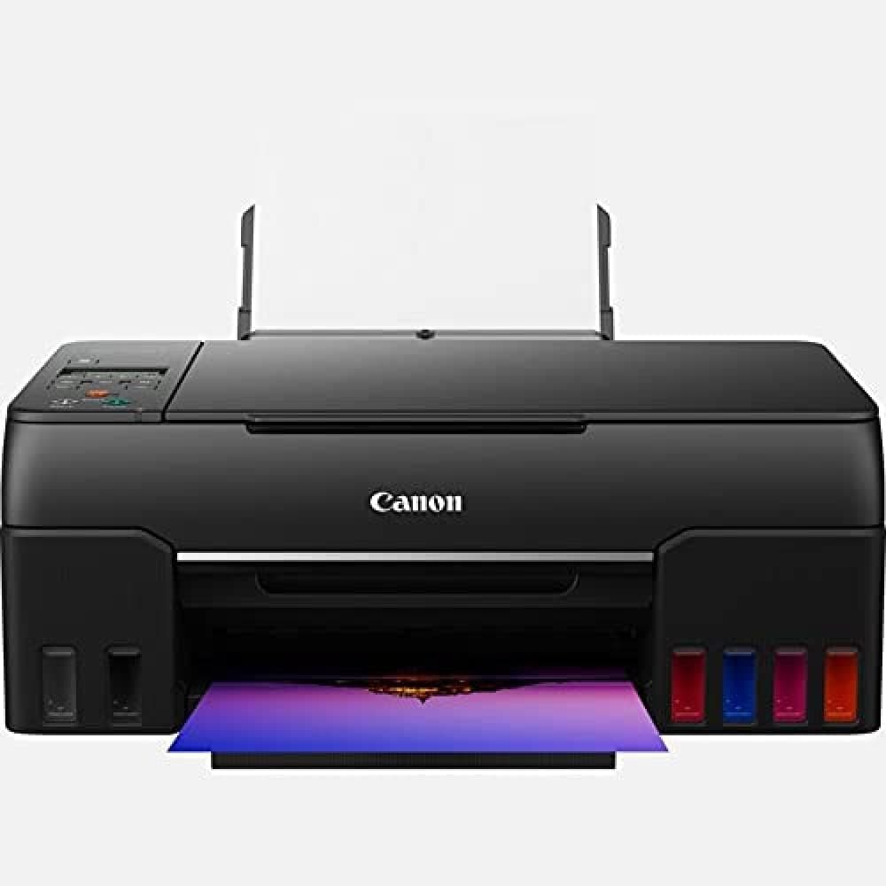 Canon Pixma G650 Megatank, impressora fotográfica 3 em 1, sistema de jato de tinta, reservatórios de tinta preenchíveis, conectividade WiFi, ecrã LCD, Print, economia de energia, preto