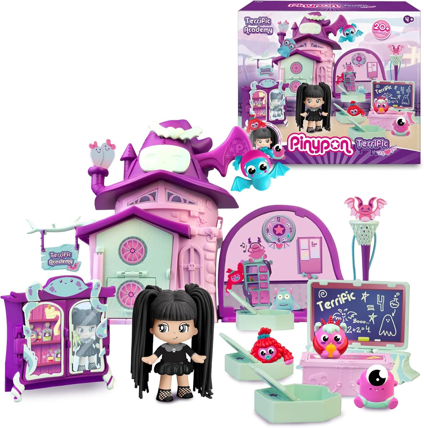 PIN Y PON Pinguim Academia terrific, conjunto de escola com figura de professora e muitos acessórios de classe, para crianças e crianças + 4 anos, famosa (PNY54000)