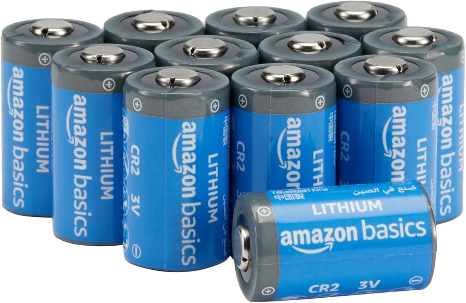 Amazon Basics - Pacote de 12 pilhas de lítio CR2 de longa duração, 800 mAh, 3 volts