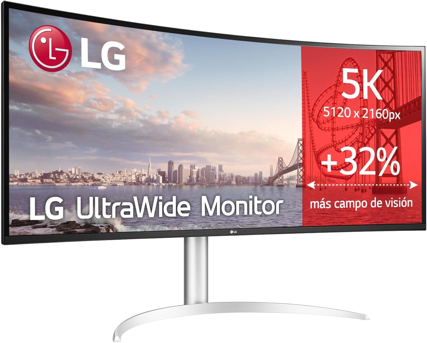 LG 40WP95CP-W Monitor UltraWide ultrapanorâmico 39,7", 21:9, Nano IPS: (5120x2160), 300cd/m², 1000:1, DCI-P3>98%, HDMIx2, DPx1, USB-Cx1, USB-A. X2; HDR. 10, modo PBP, altifalantes 2 x 10 W, cor branca