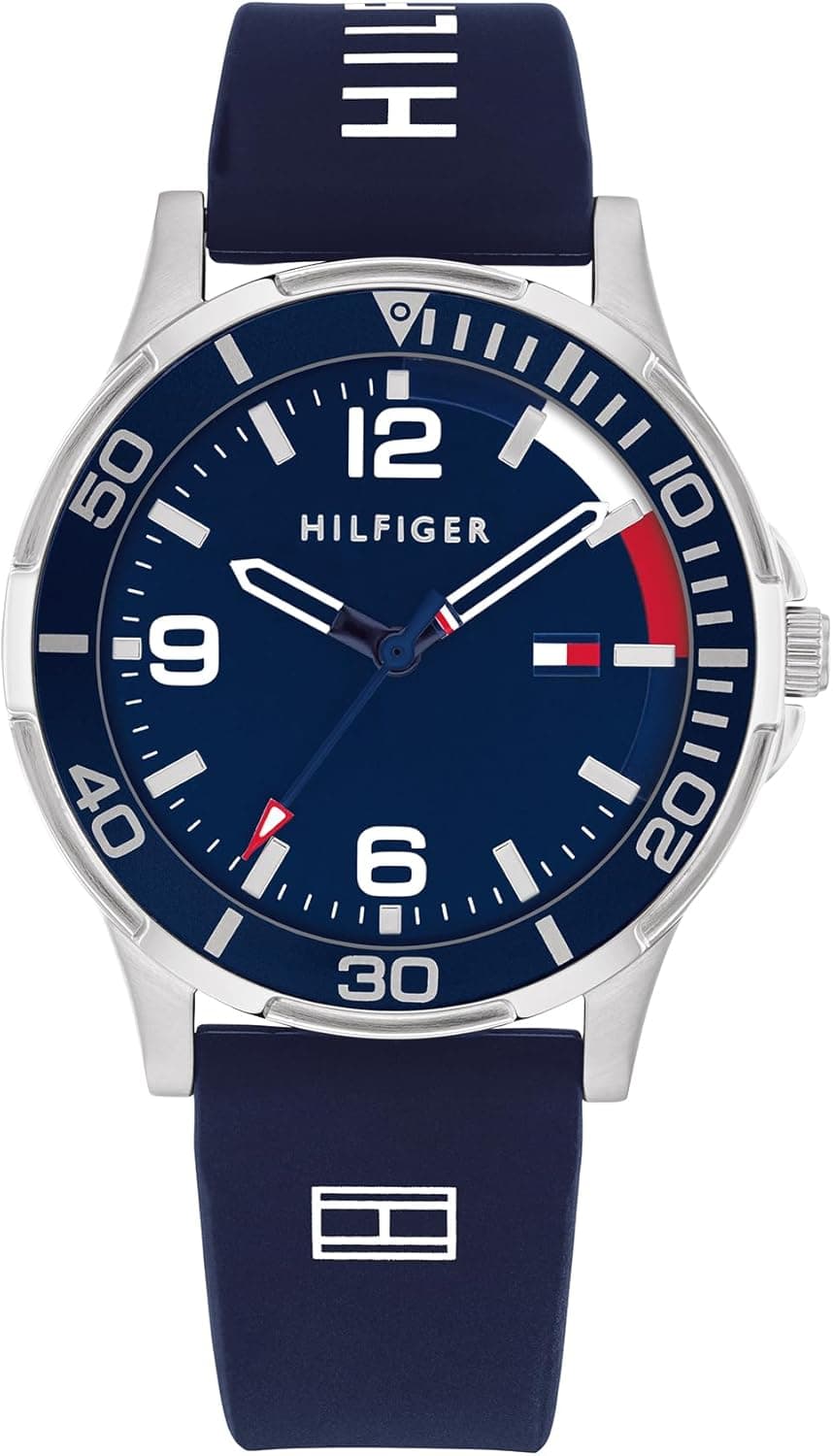 Tommy Hilfiger 1720016 | Relógio para crianças com mostrador azul e bracelete de silicone resistente à água
