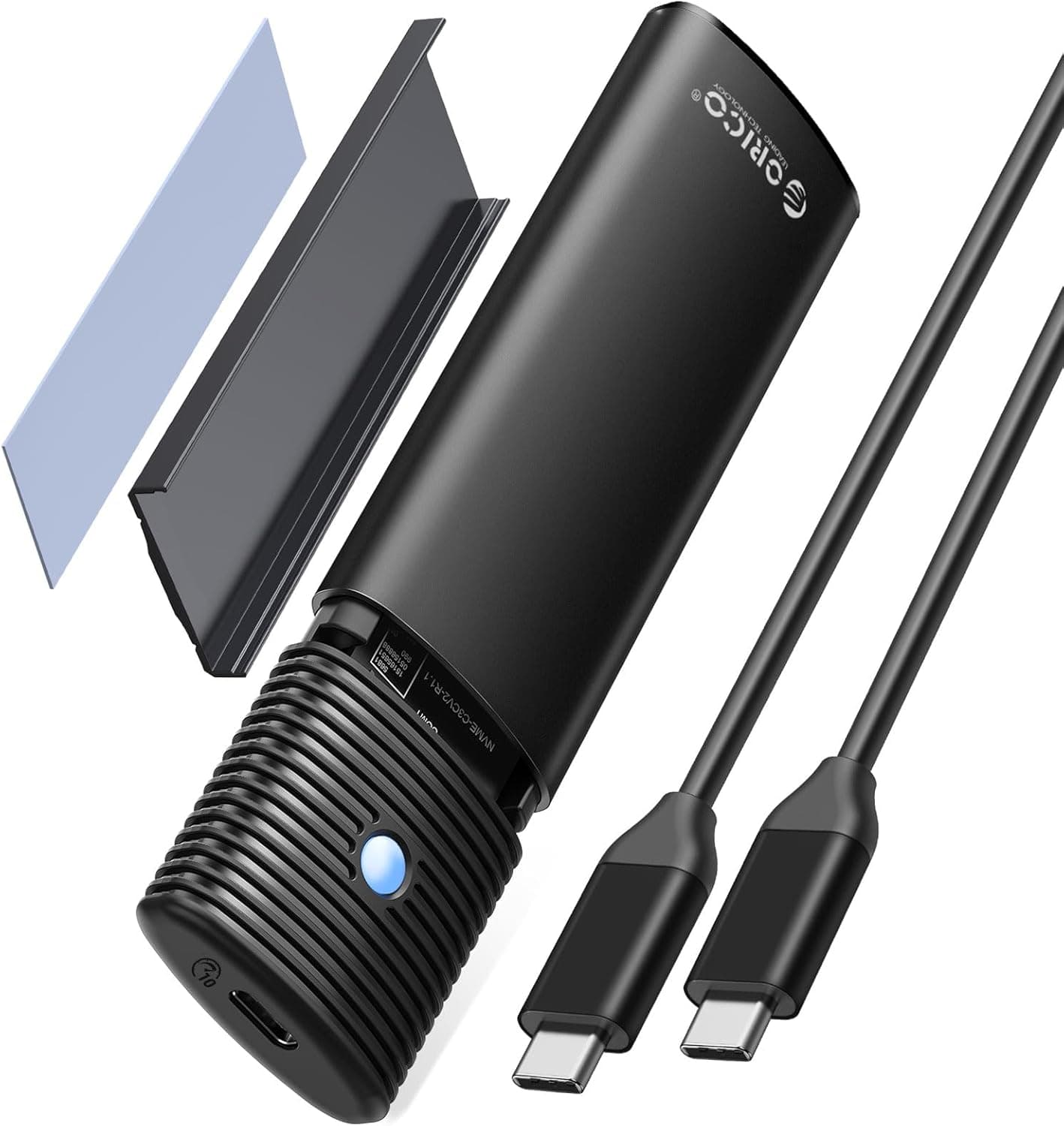 ORICO PWDM2G2-BK | Caixa externa USB 3.2 para SSD M.2 NVMe e SATA compatível com formatos 2230 a 2280 sem ferramentas