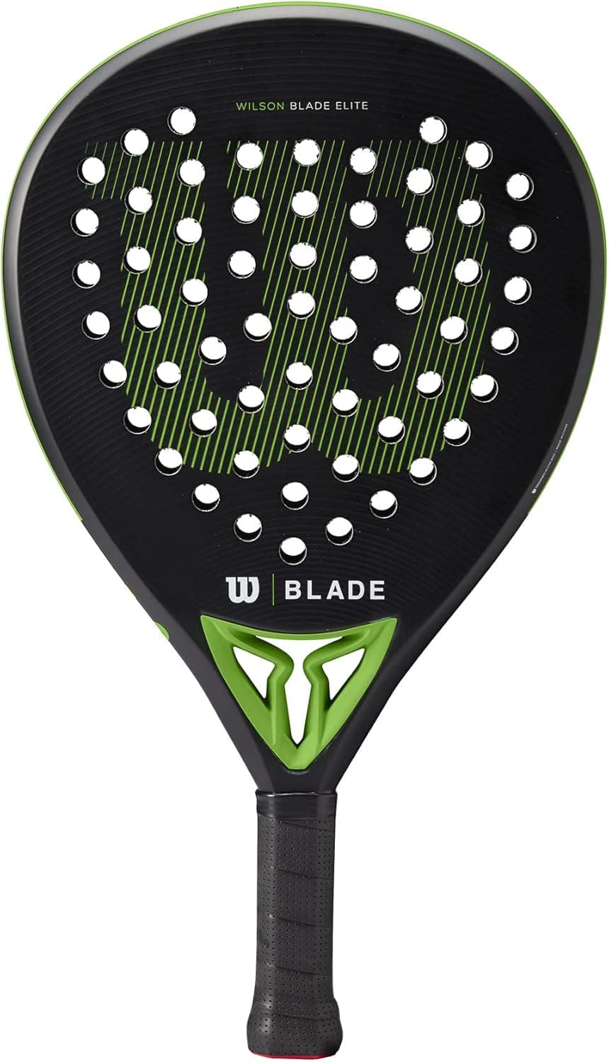 Wilson Raquete de Padel Blade Elite v2 – Fibra de Vidro e Carbono/EVA, 365 g, Cabeça 510 cm², Preto/Vermelho/Verde Néon