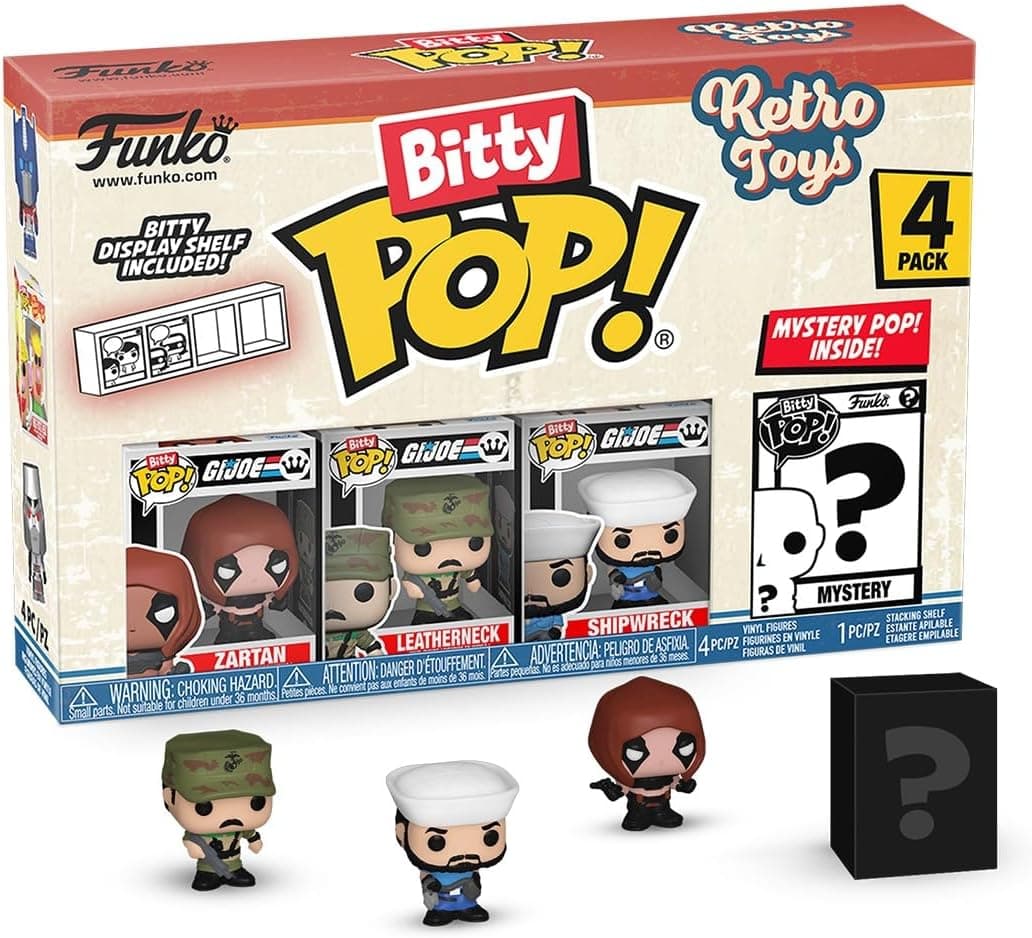 FUNKO Bitty Pop! Retro Toys - GI Joe 4 peças e uma minifigura misteriosa surpresa de 0,9 polegadas (2,2 cm) - Transformers Classic, Soundwave colecionável