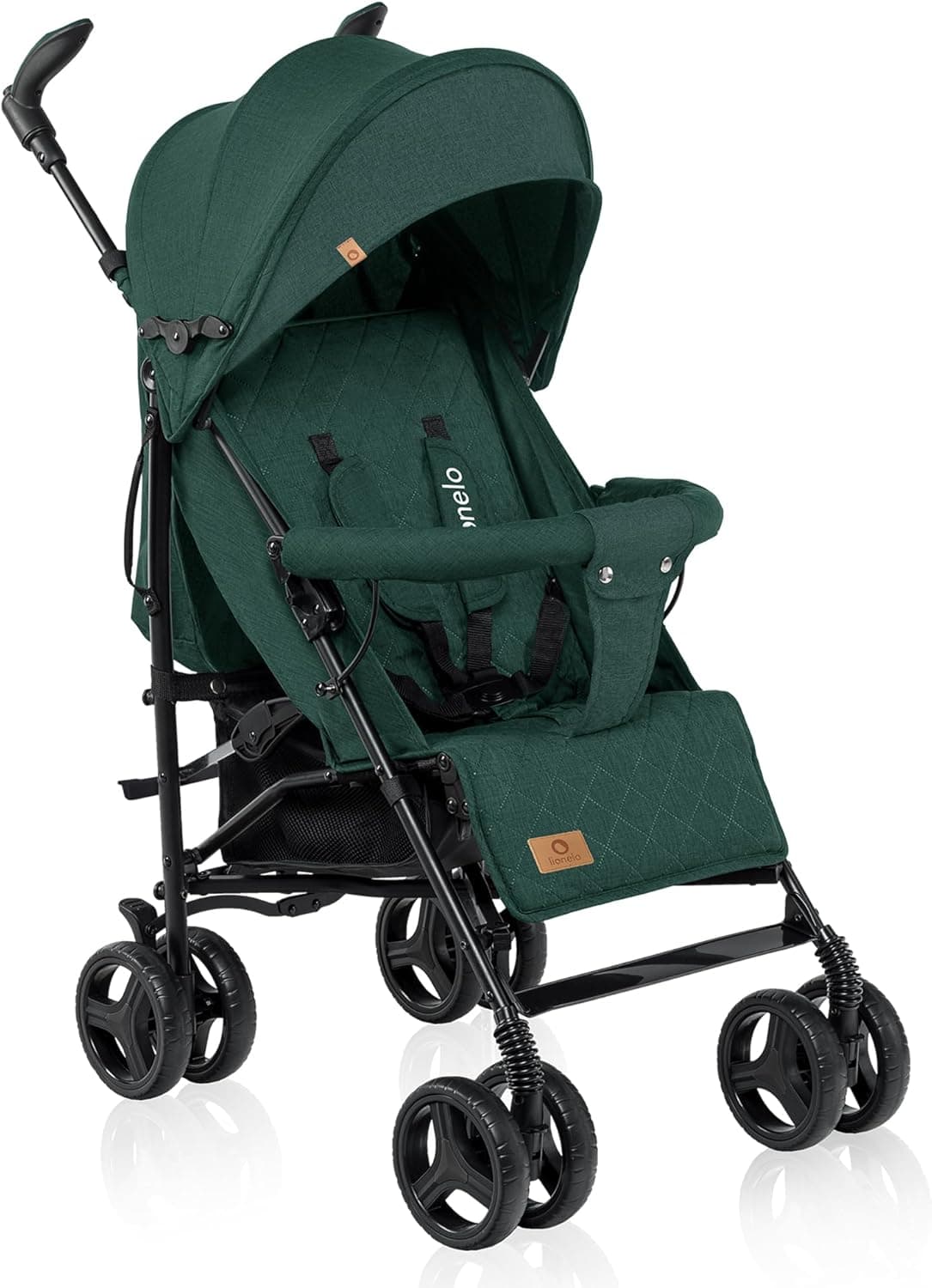 LIONELO Carrinho de bebé de Irma de até 15 kg, leve e moderno, com função reclinável, dobrável, rodas grandes de 6 polegadas, cesta grande, bolsa, mosquiteiro