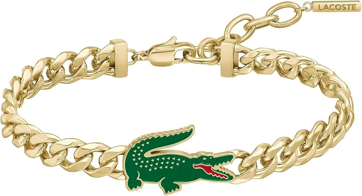 Lacoste Pulseira de corrente para homem, coleção ARTHOR de aço inoxidável
