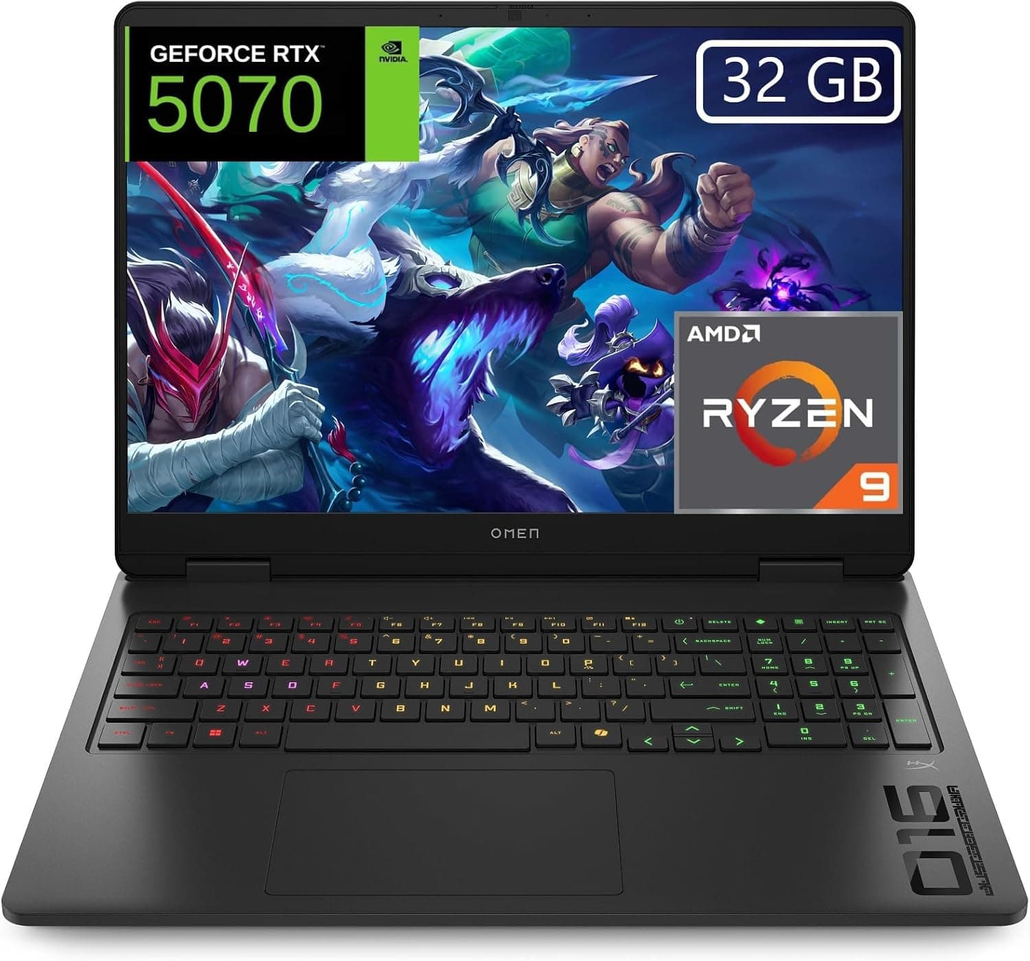 HP OMEN 16-ap0032ns Computador portátil Gaming 16" 2K AMD Ryzen 9-8940HX, 32 GB RAM, 1TB SSD, NVIDIA RTX 5070, FreeDos - preto - teclado QWERTY espanhol