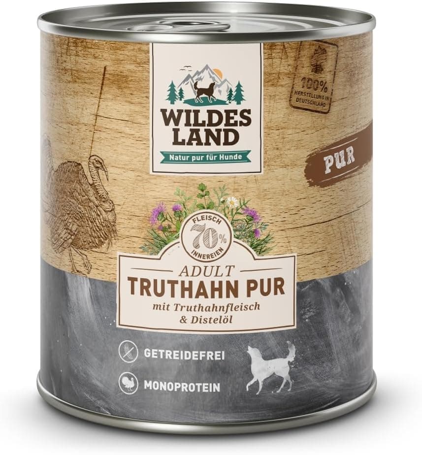 Wildes Land Comida húmida para cão, sabor a pavão, 6 x 400 g