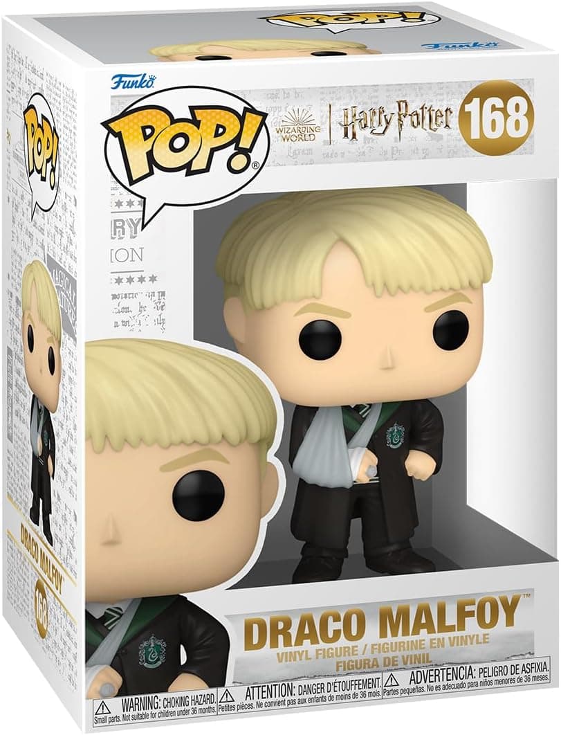 Funko Pop! Filmes: Harry Potter Prisoner of Azkaban - Draco Malfoy with Broken Arm - Figura de vinil colecionável - ideia de presente- Mercadoria oficial