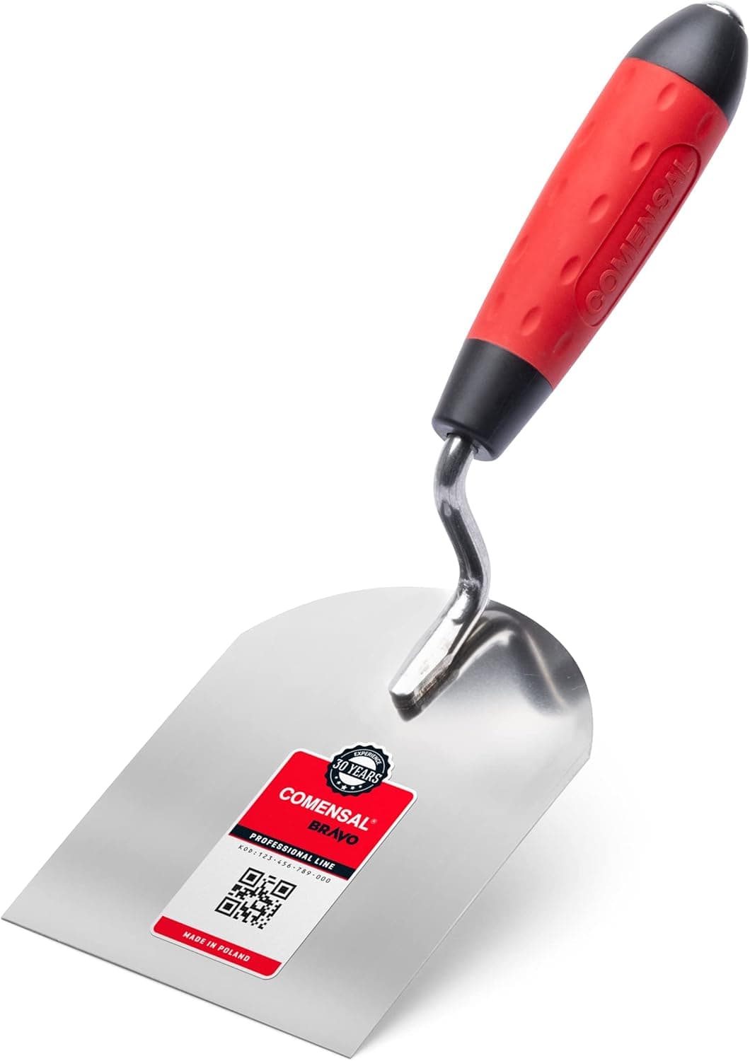 COMENSAL® Palete de pedreiro - paleta de pedreiro INOX - com pega de borracha - ideal para trabalhos de alvenaria - Made in EU - 100 mm