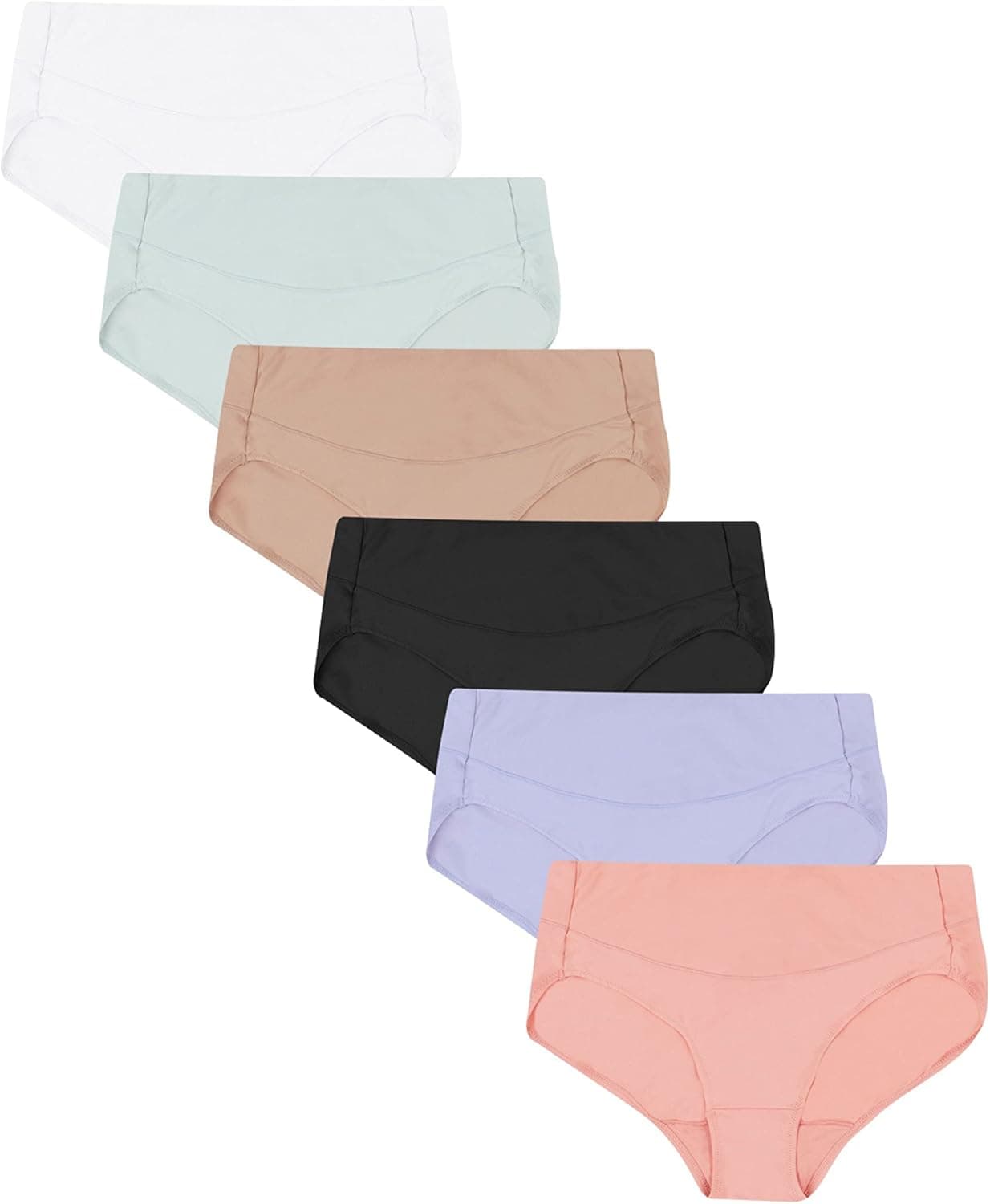 Hanes Roupa interior de microfibra macia para mulher, pacote de 6