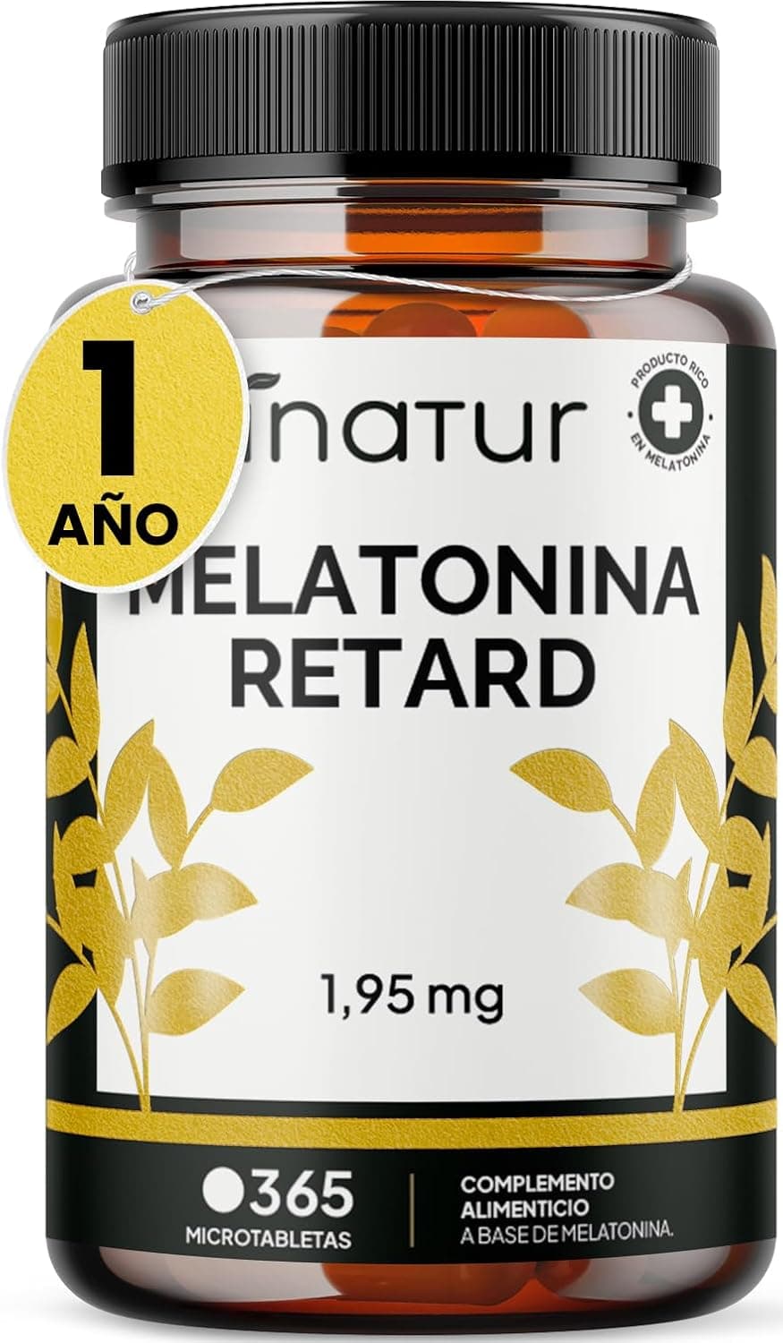 Melatonina Retard Pura 1,9 mg – 365 microtablets, Inatur | Efeito de libertação prolongada, fornecimento por 1 ano, ajuda com insónia ou perturbações do sono, Vegano