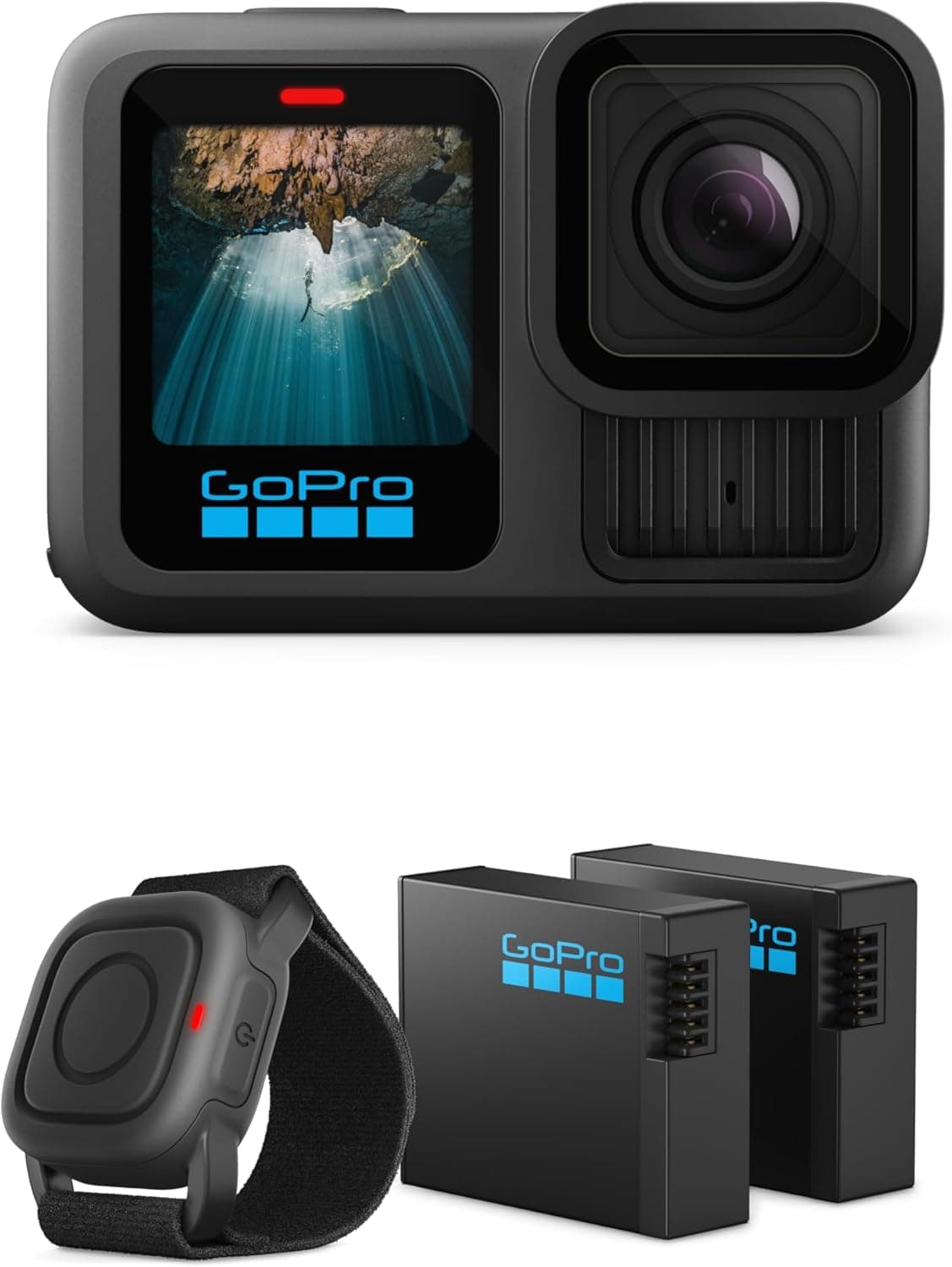 GoPro Pacote de ação HERO13 Black: Inclui 2 baterias Enduro e controlo remoto com obturador submergível