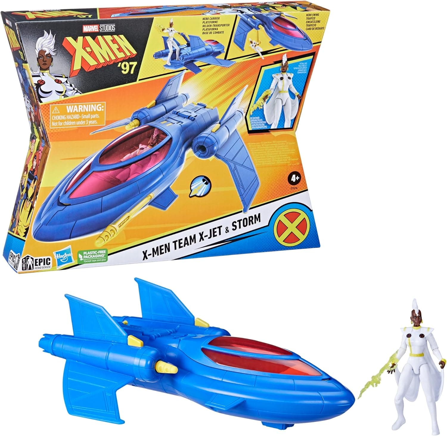 Marvel Studios 97, X-Men Team X-Jet e Storm super-heróis e figuras de ação de 10 cm, F7974, multicolorido, médio