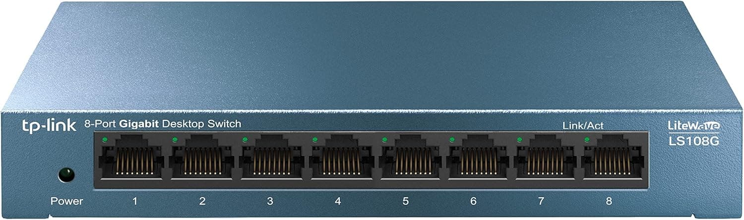 TP-Link LS108G - Switch 8 portas (10/100/1000) Switch Ethernet Gigabit, caixa metálica, ultraleve com super dissipação de calor, economia de energia, silenciosa, sem configuração