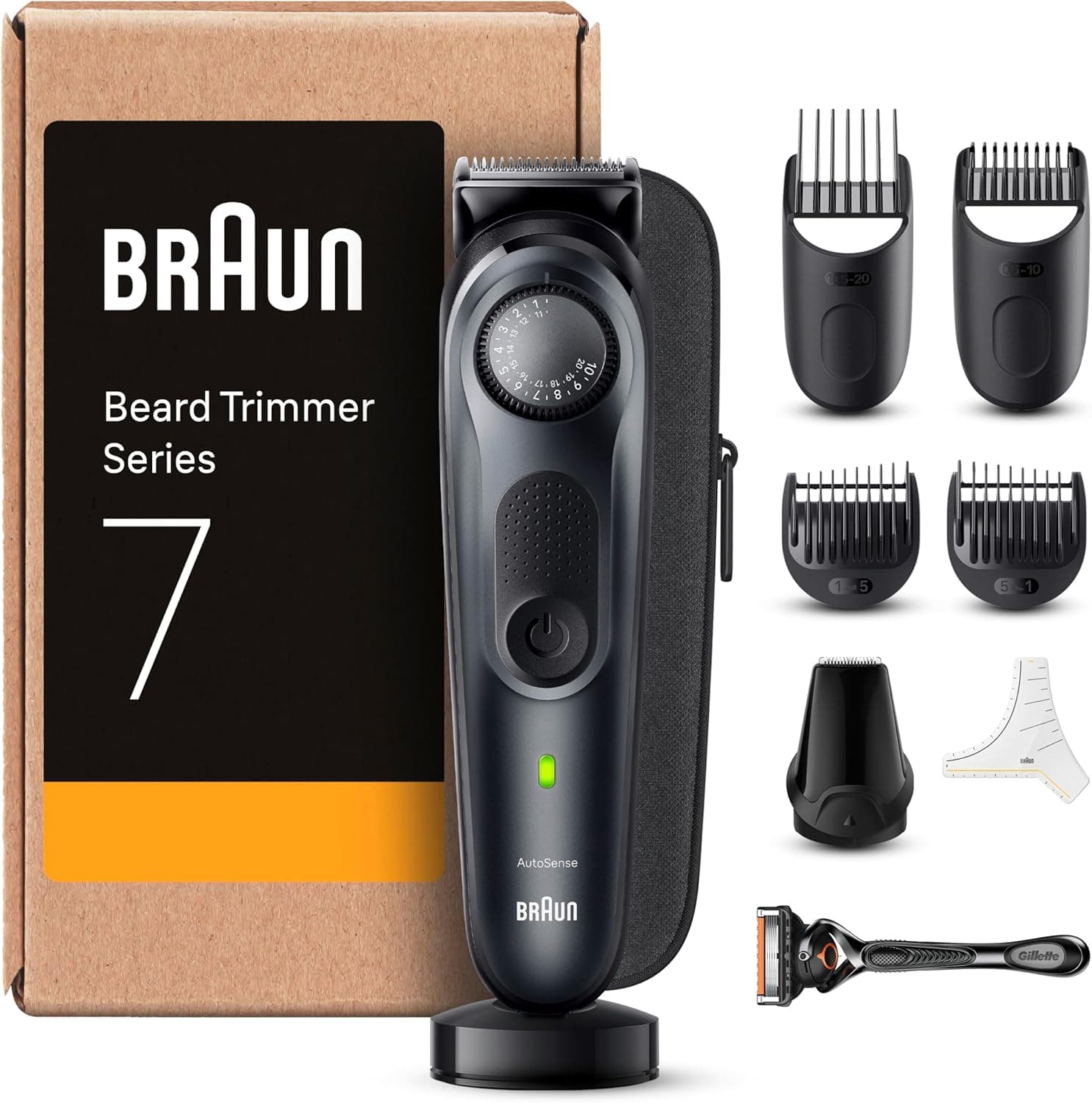 Braun Aparador de barba série 7 BT7441, máquina de barbear, aparador com acessórios de barbeiro e 100 minutos de automonomia