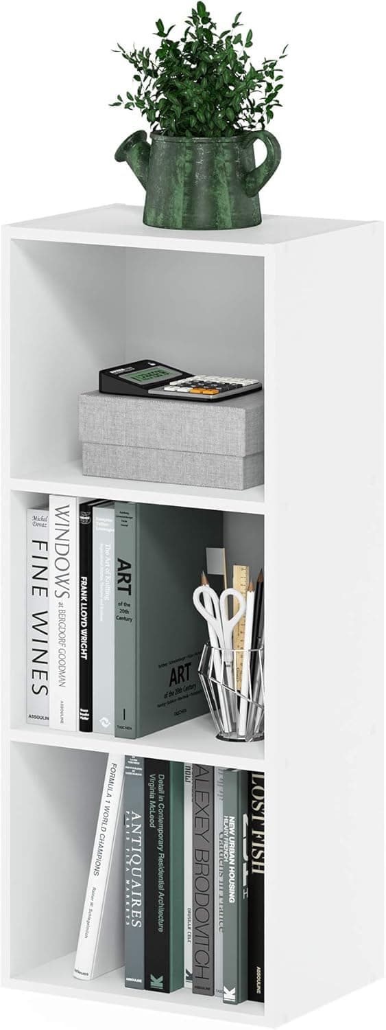 Furinno Luder | Estante de 3 níveis com 3 compartimentos em branco