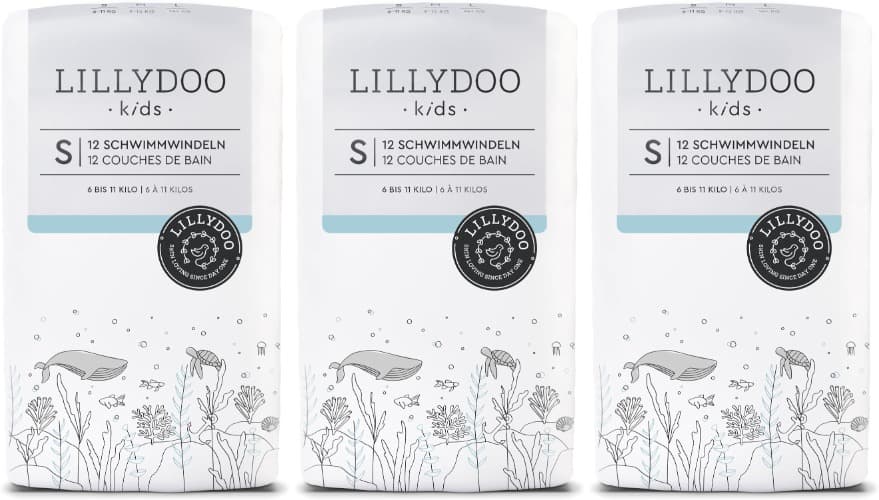 LILLYDOO | Fraldas-biquíni descartáveis para bebé, tamanho S 36 unidades com 2 designs
