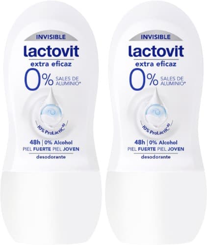 Lactovit Desodorizante em Rolo 50 ml – Sem alumínio, 0% álcool | Proteção 48h | Suave para peles sensíveis
