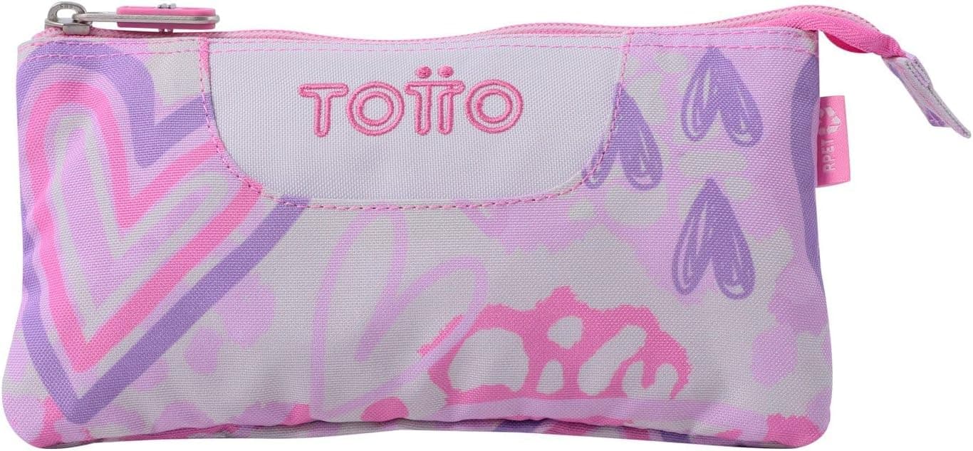 TOTTO Estojo 3 compartimentos placa - Amalia, ROSA, Estojo escolar