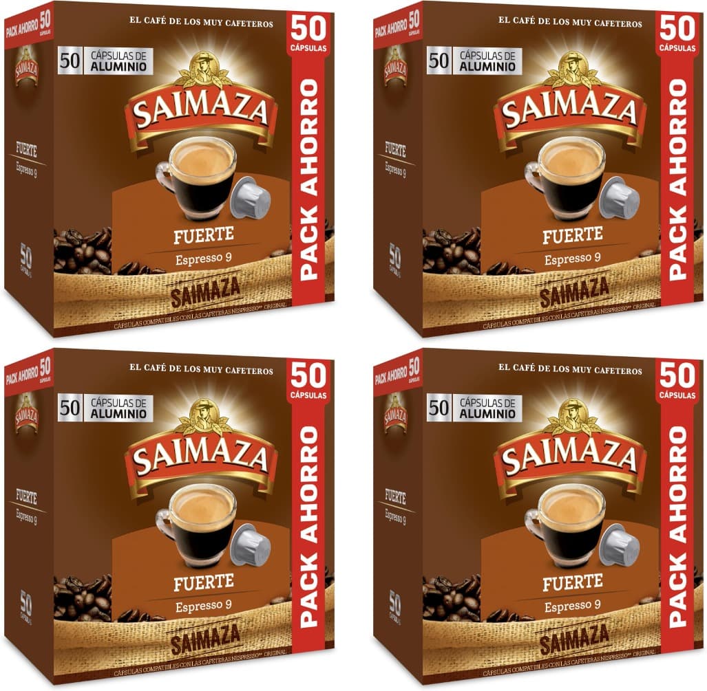 Saimaza Fuerte | 50 cápsulas de café compatíveis com Nespresso x 4