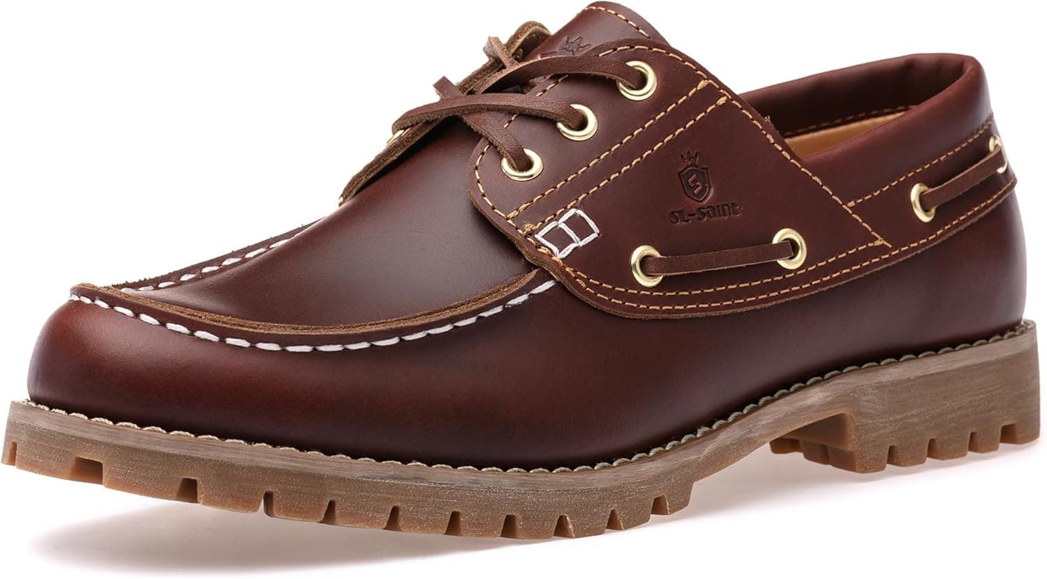 SL-Saint Feito à mão para homens clássicos Boat & Deck sapatos Moc Toe Lace Up confortável moda casual náuticos