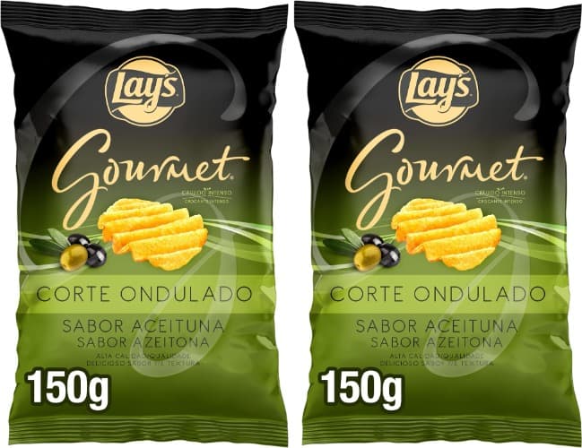 Lay's Gourmet azeitona, batatas fritas, 150 gramas