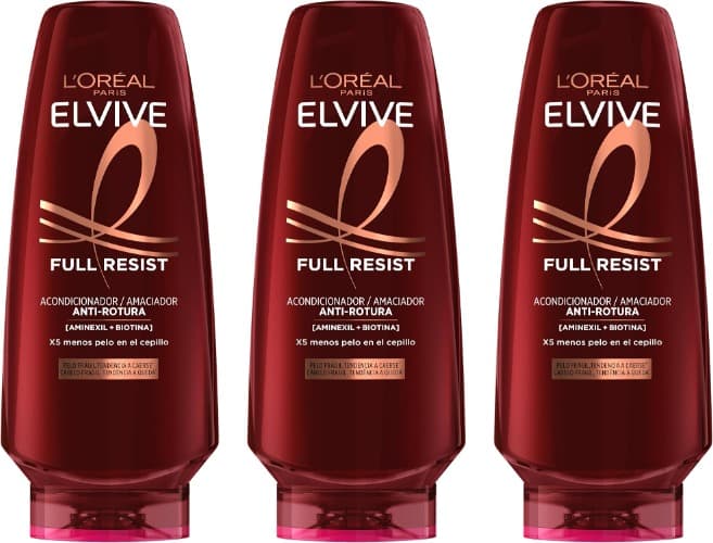 L'Oreal Paris Elvive Full Resist Anti-quebra para cabelo frágil com tendência a cair, 300 ml x 3