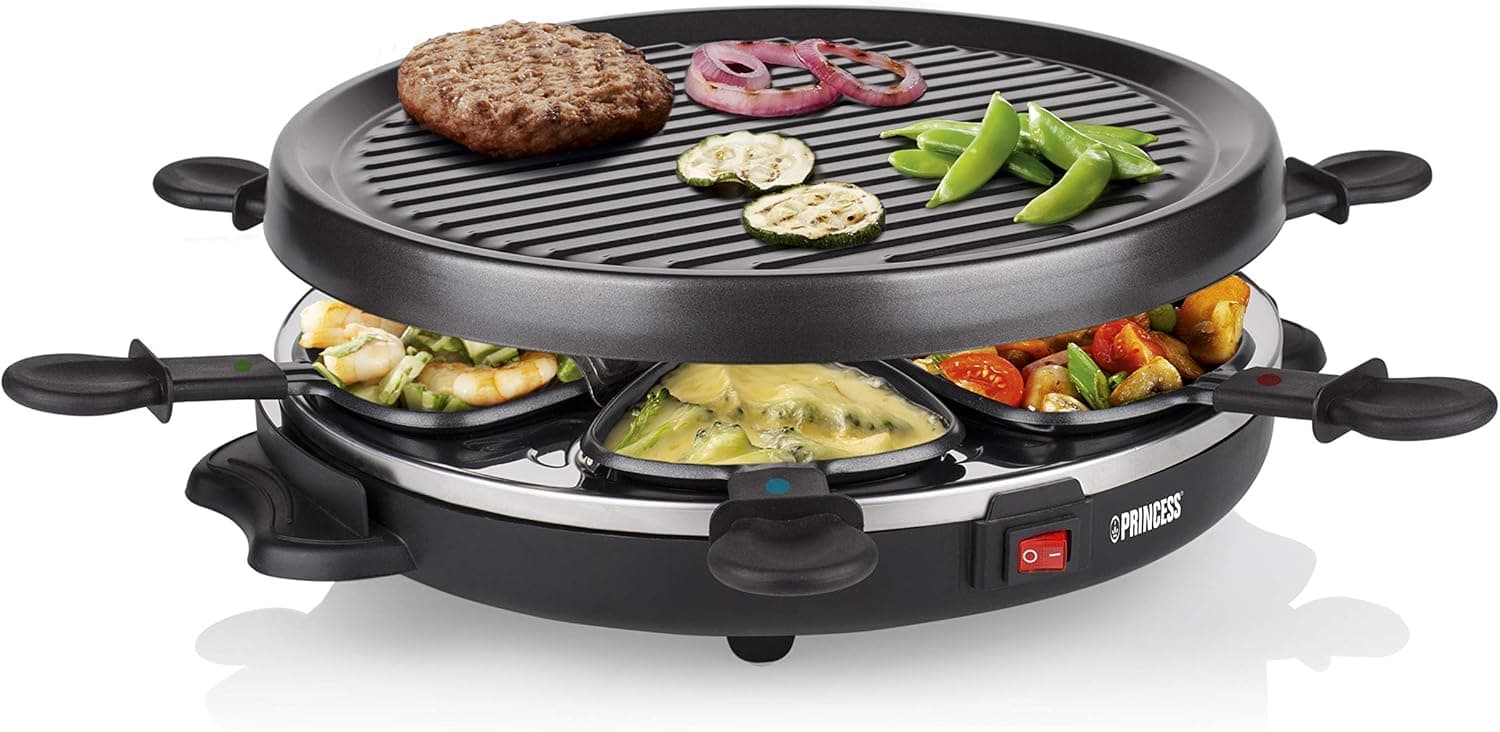 Petra Electric 162725 Raclette 6 Grill Party Princess, Raclette para 6 pessoas com forma redonda