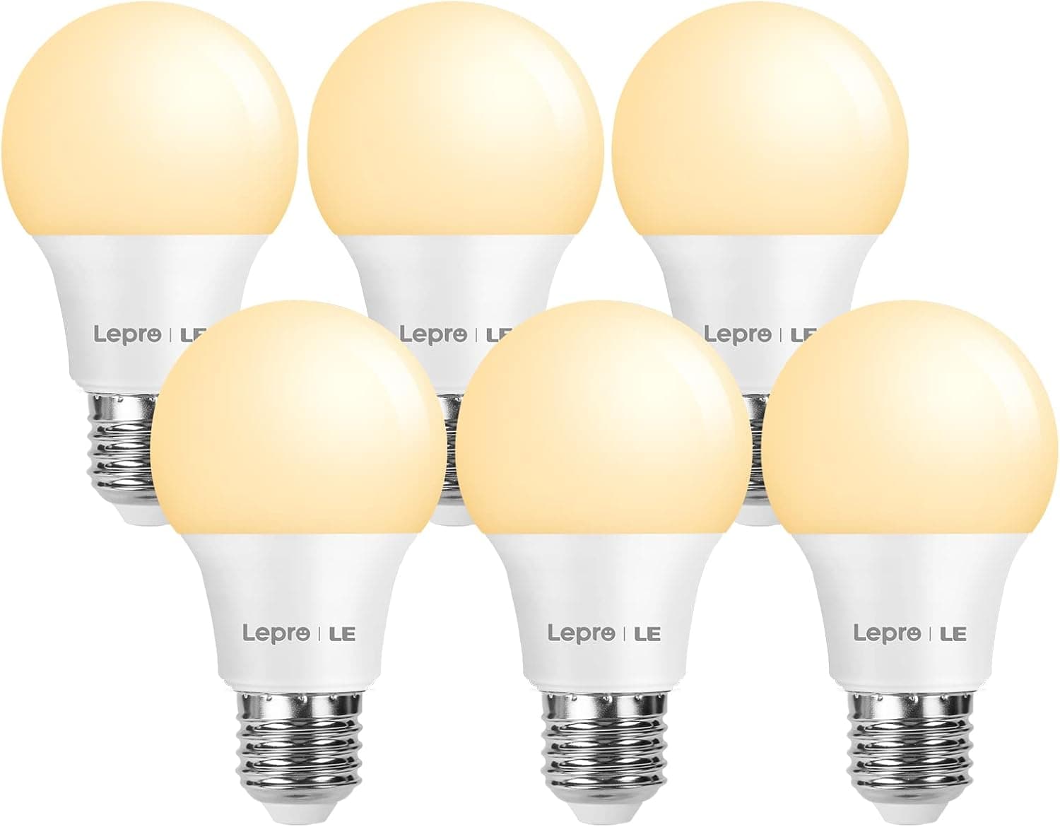 Lepro Lâmpada LED E27, luz quente 2700 K 8,5 W, 806 lm, equivalente a lâmpada 60 W convencional, lâmpada E27 LED quente, economia de energia, casquilho gordo pacote de 6