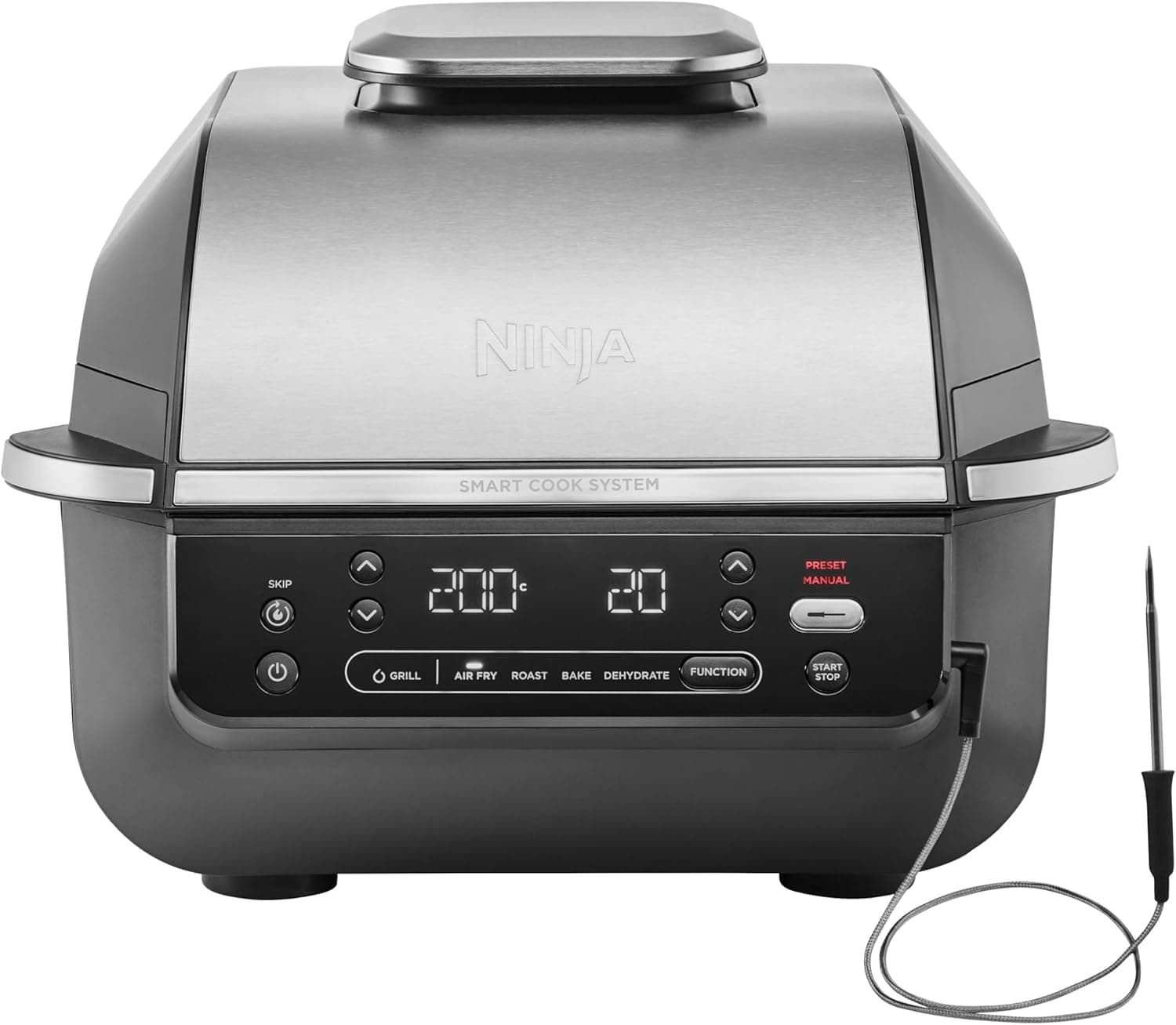 Ninja EG351EU | Fritadeira sem óleo e grelhador 5 em 1 com termómetro digital e capacidade 5,7 L