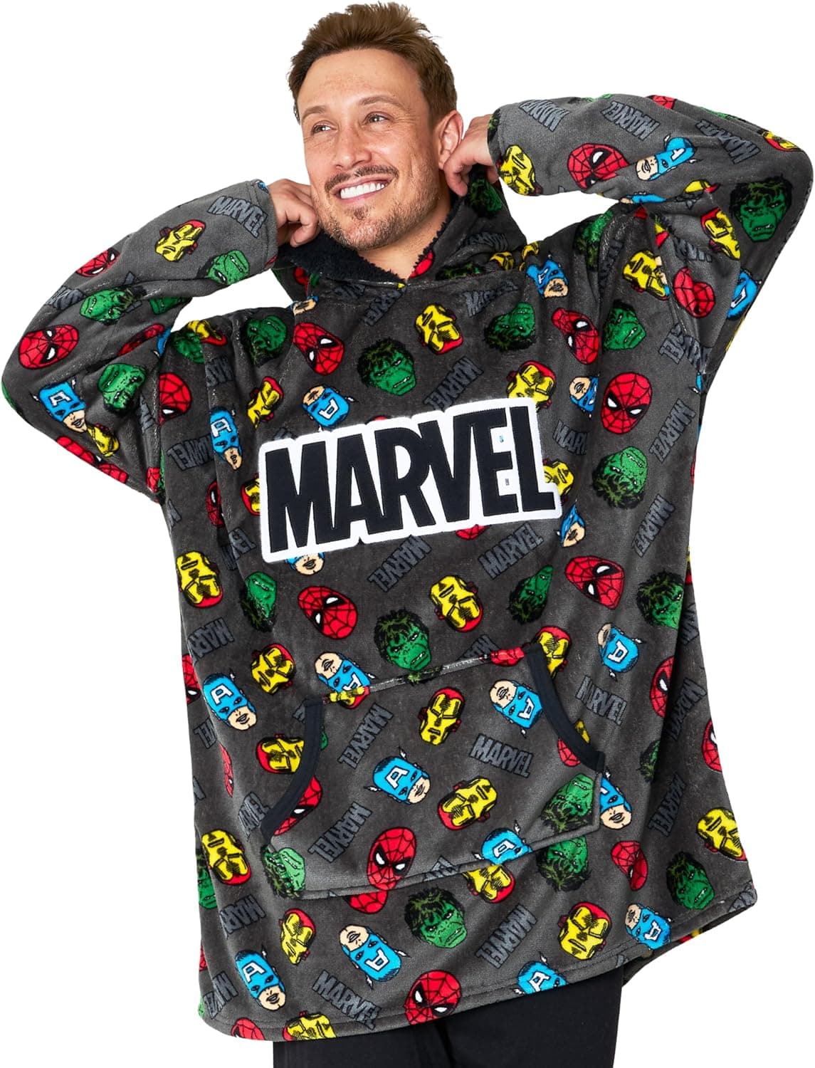 Marvel Avengers - Camisola oversize com forro polar para homem 