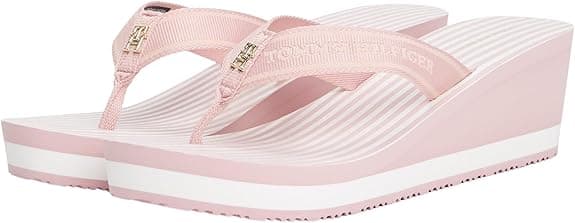 Tommy Hilfiger Th Stripes Wedge Beach Sandal, chinelos para mulher